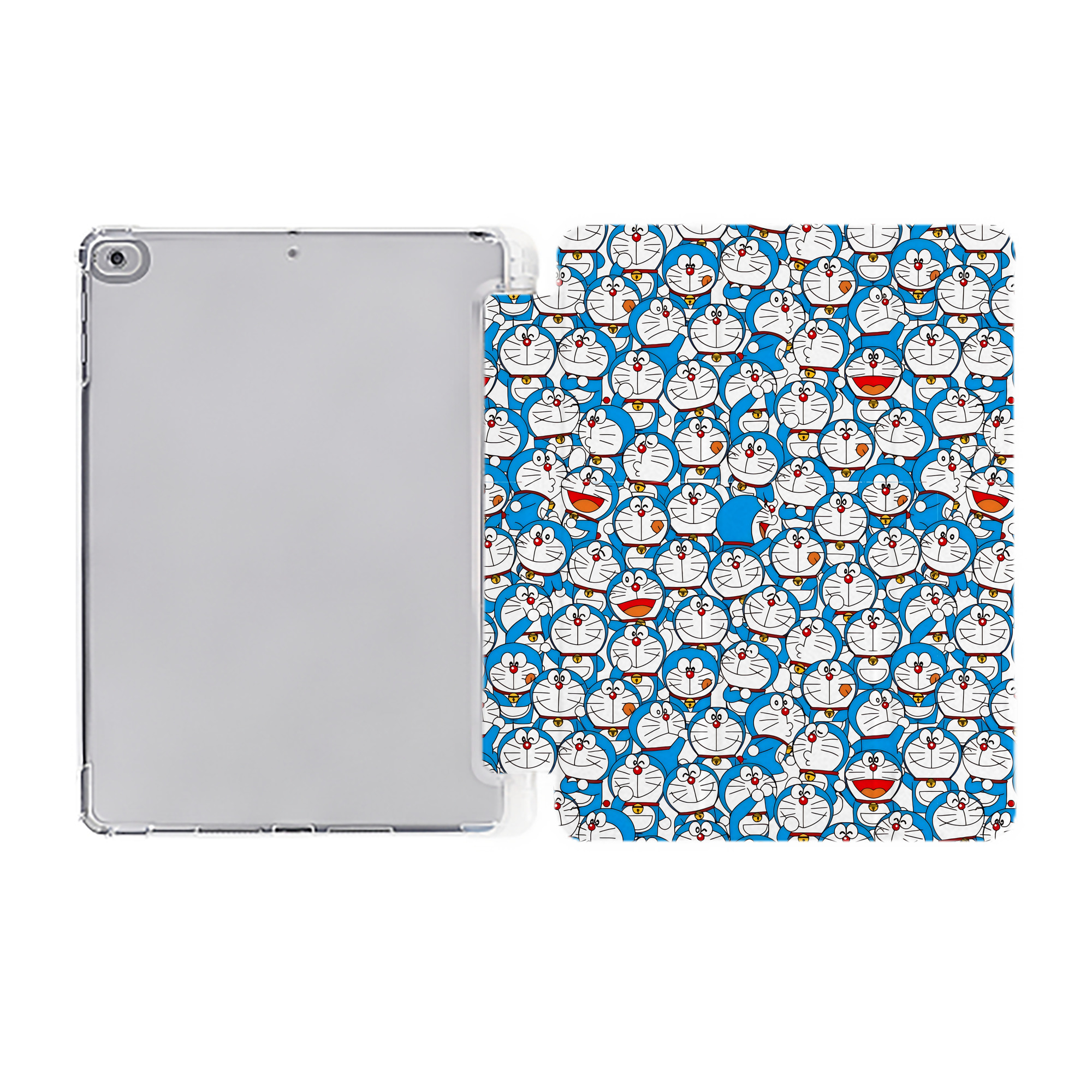 （画像用） ドラえもん Doraemon IPad ケース ペン収納付き 三つ折りスタンド PUレザー×シリコン 対応機種9.5/10.5/10.9インチ